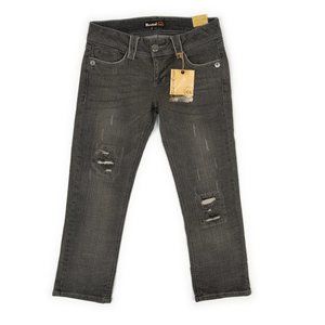 NEW REWIND black grey distressed Straight leg jeans size 11